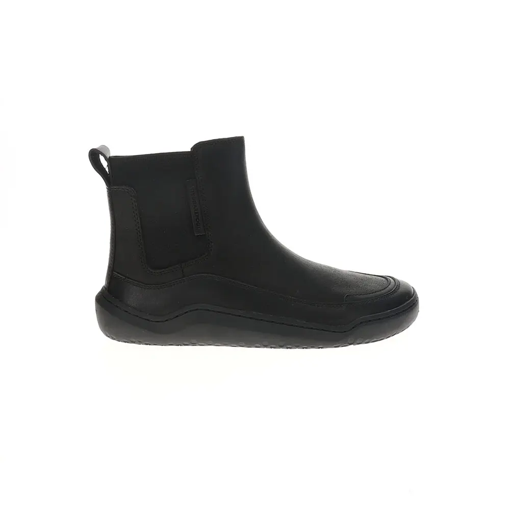 Vivobarefoot Womens Gobi Round Toe Chelsea Casual Boots Ankle Low Heel 1-2" - Black