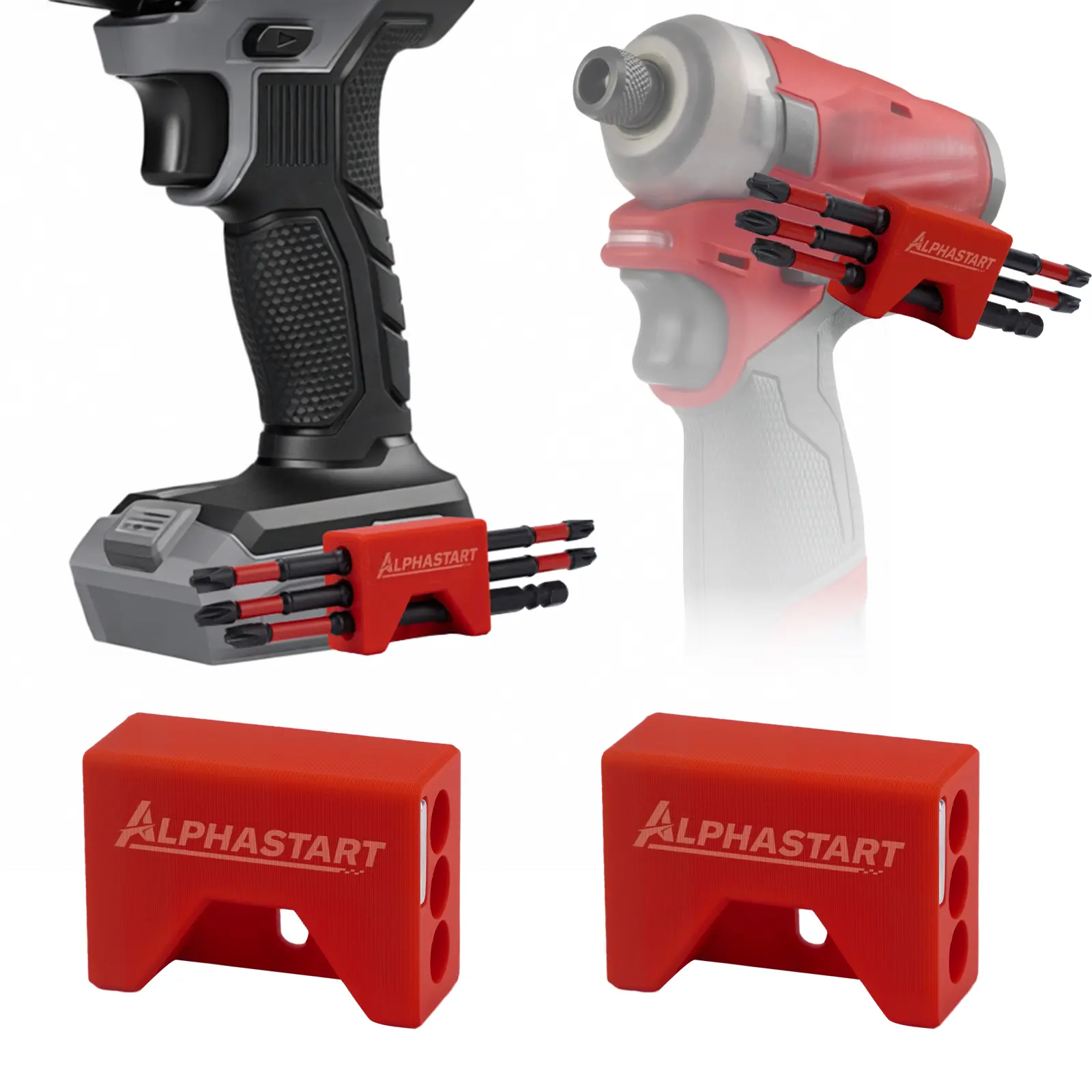 Alphastart Magnetic 1/4-Inch Hex Bit Holder with 6 Bits Storage, Compatible with Milwaukee M18/M12, DeWalt 20V/12V, Makita, Bosch & More, Summervibes