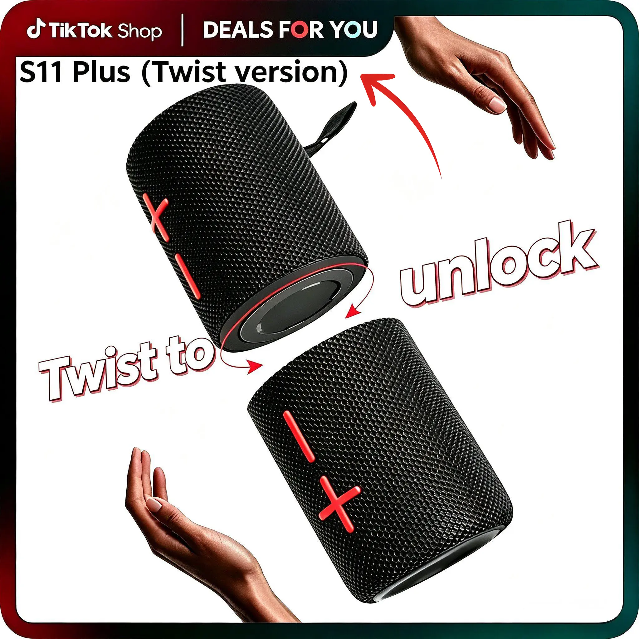 CYBORIS S11 Plus Twist version 2 in 1 Bluetooth Speaker 40W High Volume Stereo Audio IPX6 Waterproof 24 Hours Play Time Bluetooth V5.3 Connectable for Smartphones & More Splitable Loud Speaker 20W+20W Dual System SummerWins  DealsForYouDays