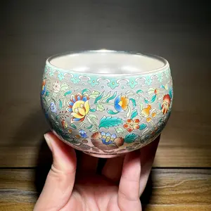 Jianzhan, handmade by master, inherited from intangible cultural silver cup