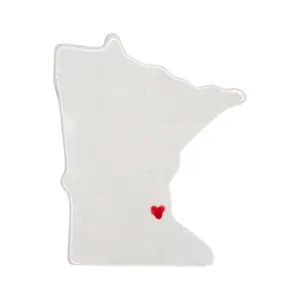 Minnesota Customized City Ceramic Magnet - Custom Red Heart Design Souvenir