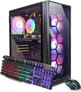 STGAubron Gaming PC Computer Desktop, Intel Core i7 8th Gen up to 4.1G, GeForce RTX 3050 6G, 16G DDR4, 512G SSD, WiFi 6, BT 5.2, RGB Fan x4, Windows 11 Home