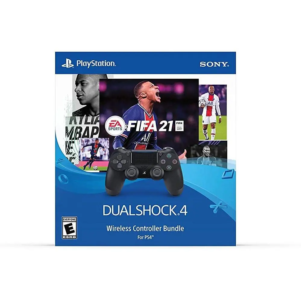 Sony PlayStation 4 DualShock 4 Wireless Controller Black with FIFA 21 Bundle