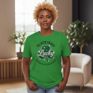 Black Irish Lucky Magically Delicious Unisex Heavy Cotton Tee