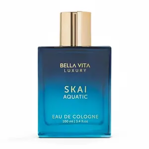 BellaVita Luxury's SKAI Aquatic | Eau De Cologne Unisex Perfume | Men & Women |  Bergamot, Pink Pepper | Long Lasting | 100 mL | 3.4 Fl.oz