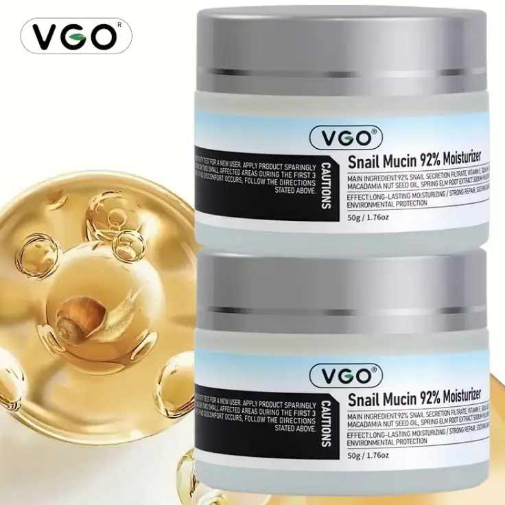 VGO 92% Snail Mucin Essence Cream - Ultra-Hydrating, Skin-Repairing Daily Moisturizer for Dry Skin, Lock in Moisture, Summer Skincare Father's Day Gift Option, Hydrate, Moisturizing, Skin Repair, Hyaluronic Acid