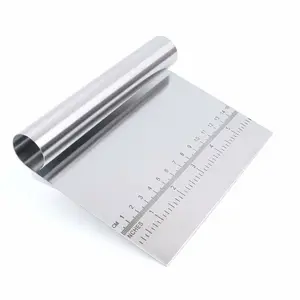 Professional Quality Heavy Duty Multi-Purpose Stainless Steel Bench Scraper, Chopper, Cutter
