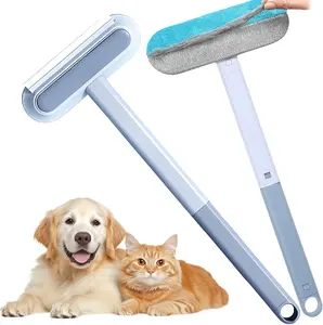 Reusable Self-Cleaning Pet Hair Remover Brush for Easy Grooming and Pet Care with Detachable Head and Soft Bristles