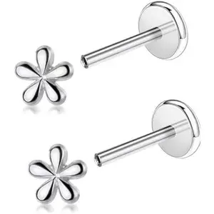 16G Cute Daisy Flower Cartilage Tragus Earring for Women Men Titanium  Dainty Minimalist  Small Stud Threadless Push In Helix Conch  Earrings Flat  Studs Ear Piercing