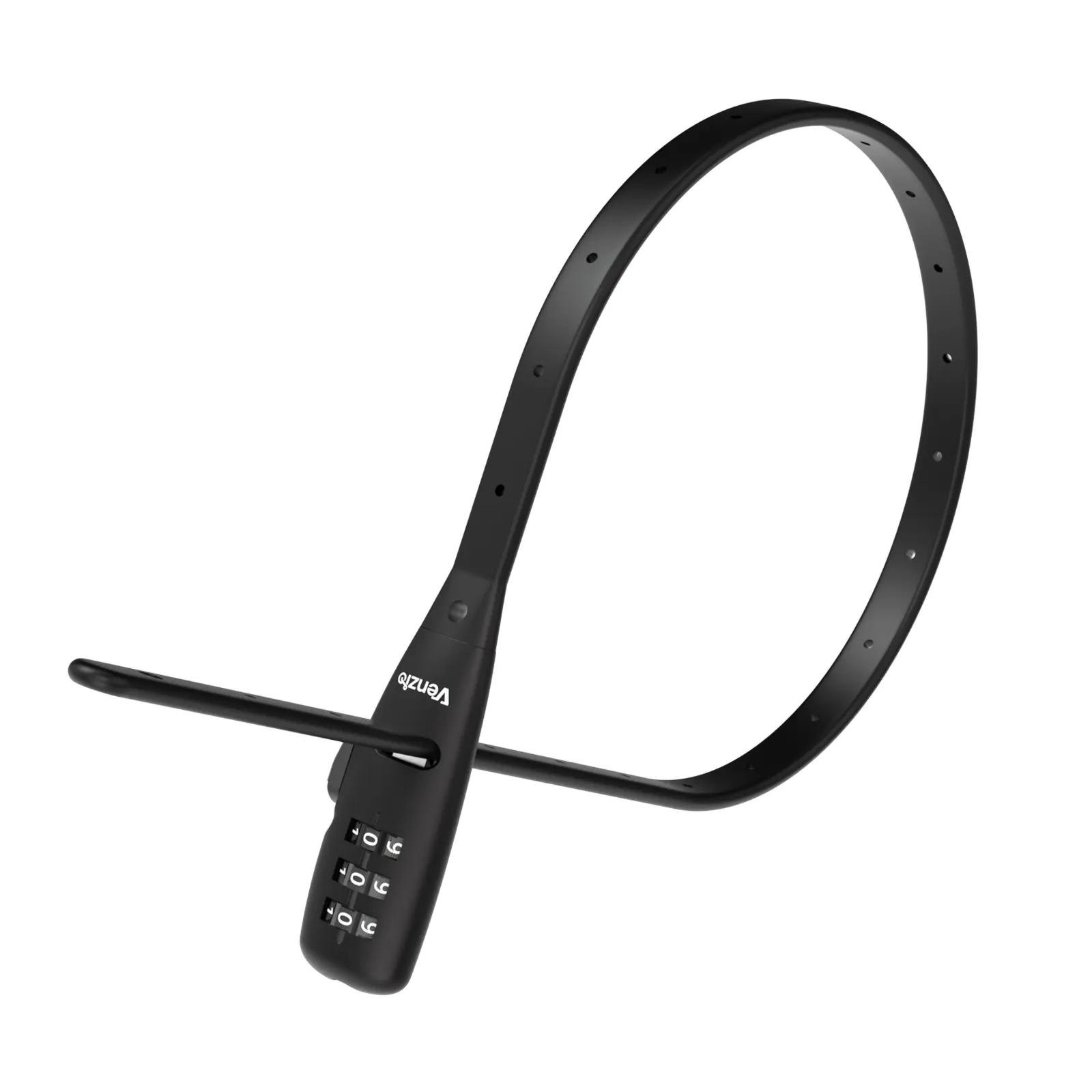 Venzio Keyless 3-Digit Resettable Combination Bicycle Safety Lock Padlock - 304 Stainless Steel Core, Tough Nylon Sleeve, 7.8-12.2 Inches Adjustable, Lightweight, for Bicycles, Helmets, Outdoor Activities (1 Set, Black)