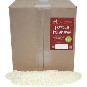 Freedom  Wax Beads for Pillar Candle Making -  Candle Making Supplies - Paraffin-Free,Beeswax-Free Candle Wax for Votives, Pillars, Tarts, Tealights and Wax Melts 25lbs