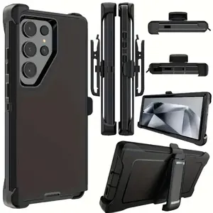 Samsung Galaxy S21 black Phone Case Heavy Duty Shockproof Rugged Defender Cover with Compatible Accessories for Smartphone Protection