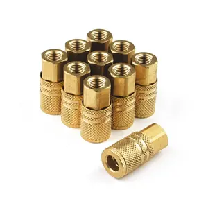 212 MAIN Extreme Performance Series 6-Ball Brass Industrial I-M Coupler - 0.25x0.25 in. Female Type, High Flow, Strong Grip for Industrial Use