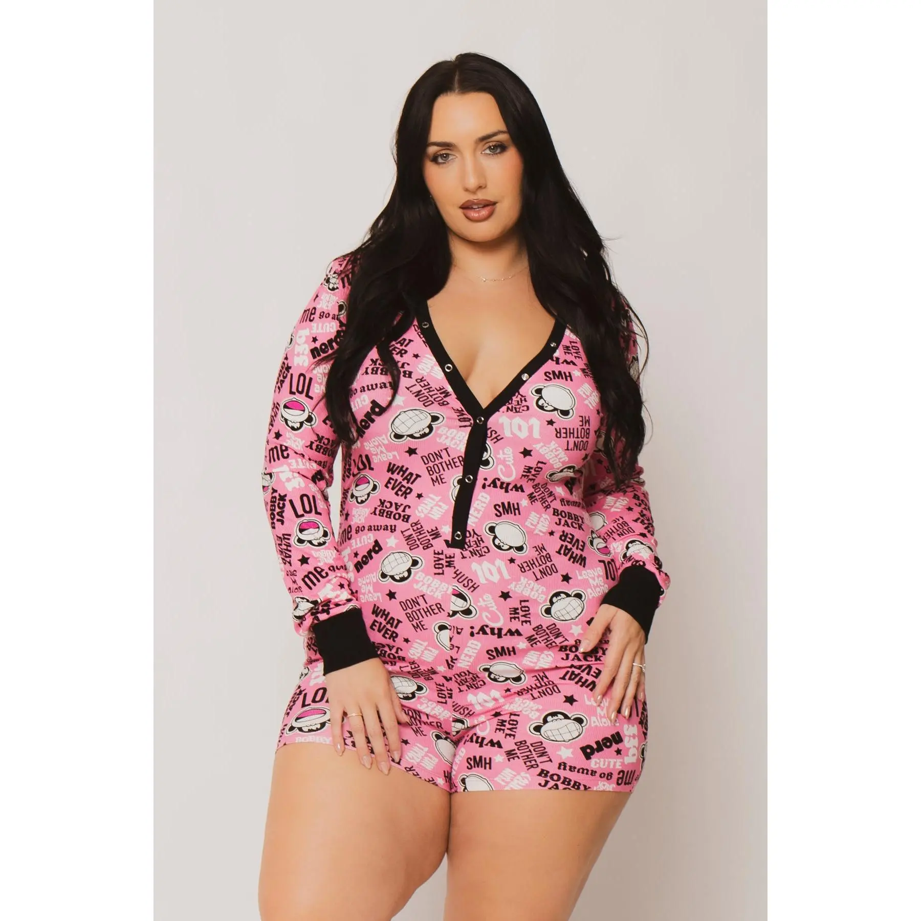 Attitude  - Bobby Jack Pajama Onesie - Pink