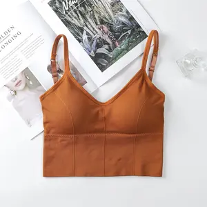 Seamless Padded Camisole for Women - Casual Sleeveless Backless Tank Top Basic Inner Wear black