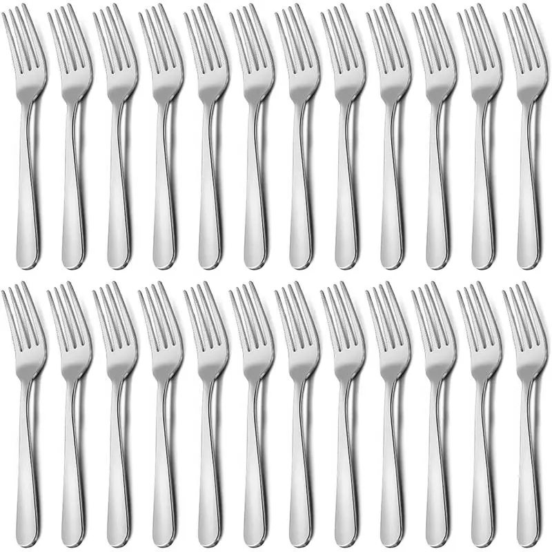24-Piece Dinner Forks Set, Funnydin 7.1 Inches Stainless Steel Forks Silverware, Durable Table Forks Set, Use for Home, Kitchen and Restaurant - Mirror Polished, Dishwasher Safe