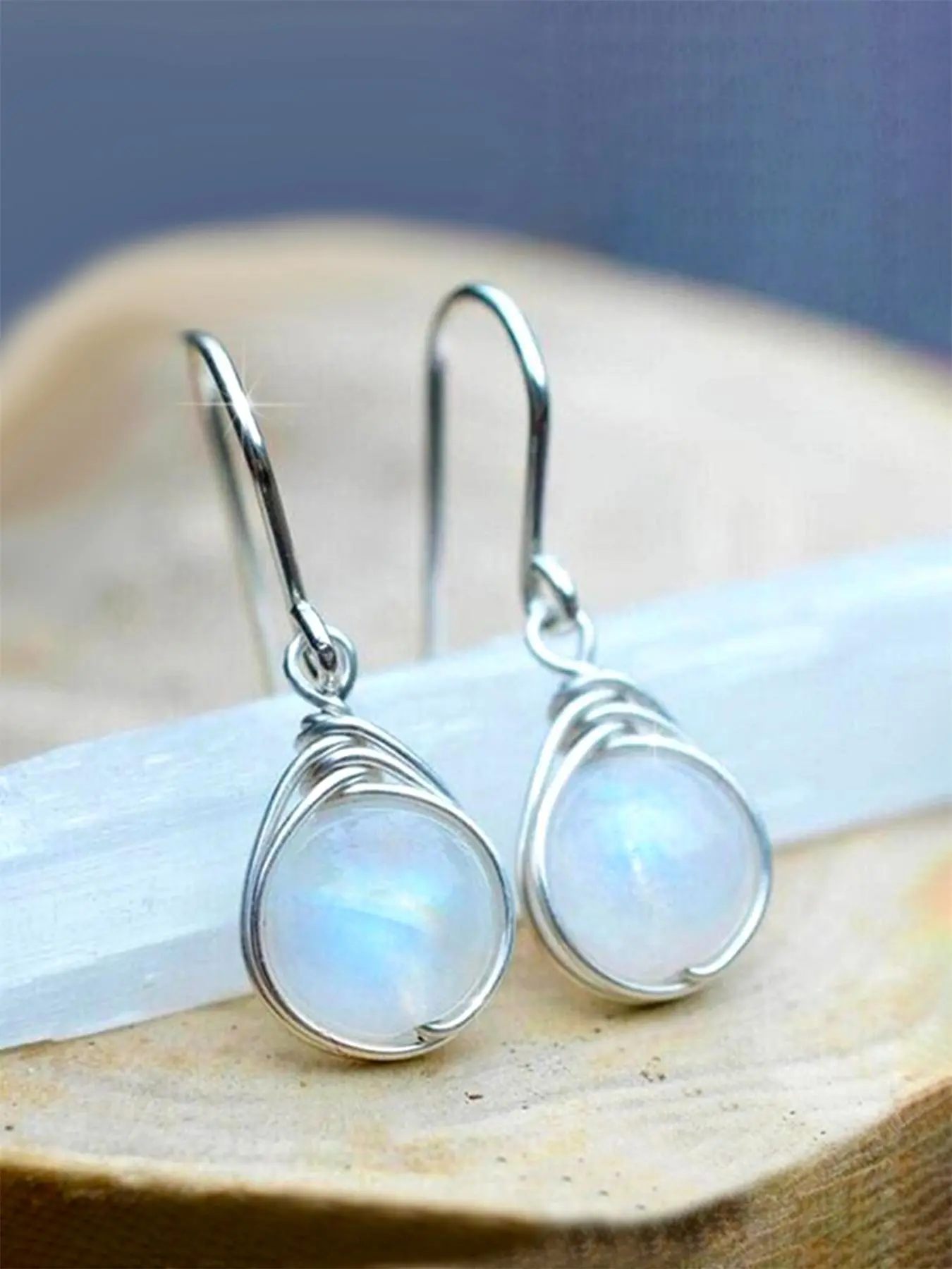 1 Pair Vintage Artificial Gemstone Design Dangle Earrings, Teardrop Earrings, Fashionable Earrings, Fashion Jewelry for Party, Daily Clothing Decor, Trendy All-match & Exquisite Jewelry for Birthday Gift, Statement Earrings