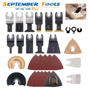 30Pcs Oscillating Tool Blades Set - MultiTool Saw Blades for Wood/Metal Cutting woodcutting  blades