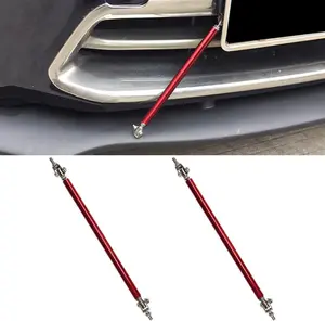 2 count 8"-11" Adjustable Splitter Strut Rods,  Front Bumper Lip Support Bars, Universal Bumper Splitter Diffuser Strut Tie Support Rods Compatible with   (Red)