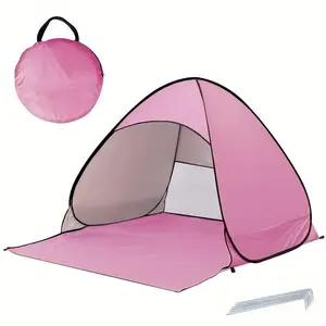 Beach tent pink large – pink;; easy to clean; space-saving; rustproof; waterproof; odor-resistant; durable; lightweight; heavy-duty; hygienic; scratch-resistant; nan