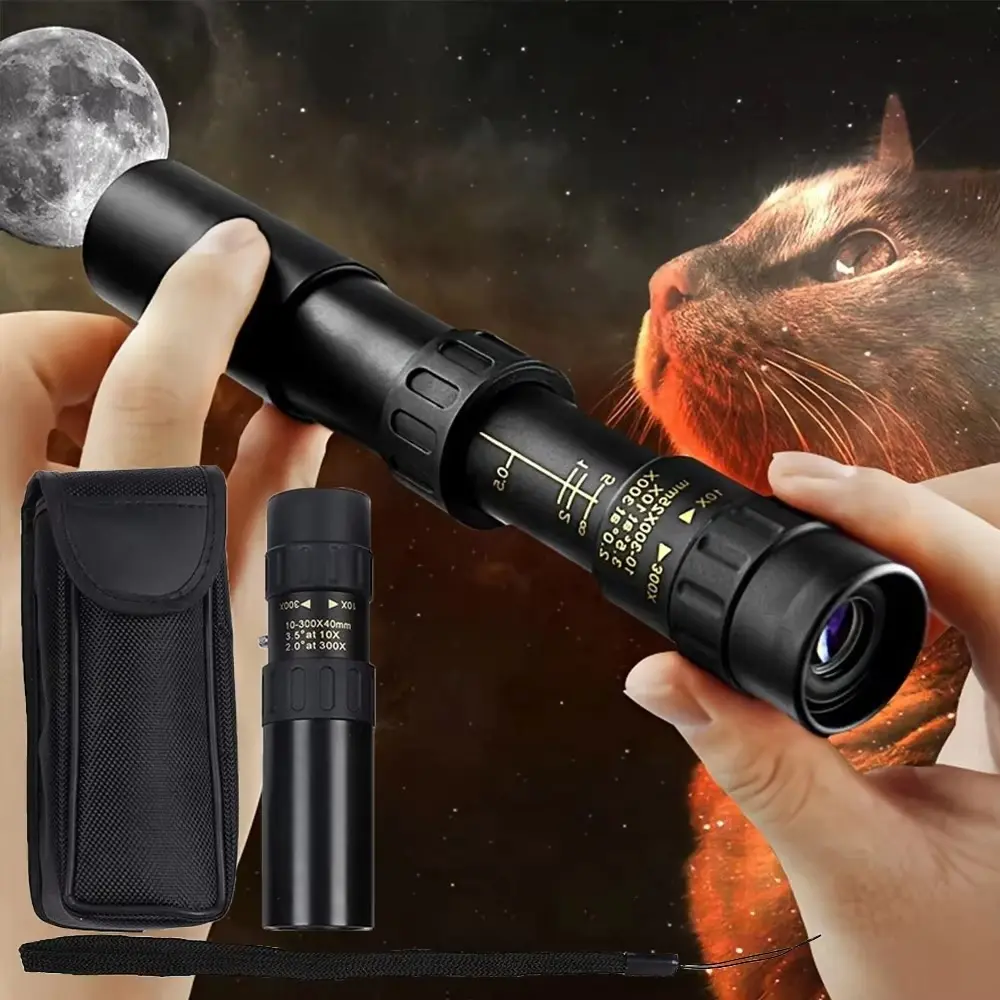 10-30X25 monocular telescope, portable high zoom Bak4 prism IPX4 waterproof monocular telescope, suitable for camping, travel, hunting, hiking and concerts.