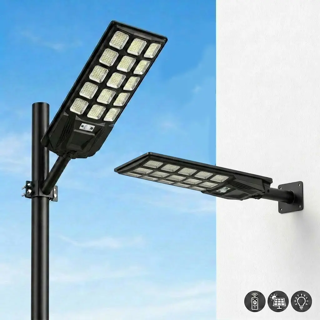 Solar Street Light with Motion Sensor,Remote Control,IP66 Waterproof Security Light,for Wall Mount, Entryway, Driveway,Garden