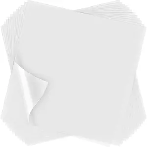 100 Sheets 8 x 8 Inch Soluble Stabilizer for Embroidery Soluble Topping Film Embroidery Topping for Machine Stitching Stabilizer and Hand Sewing