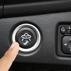 2PCS/SET Playful Fantasy "UFO Abduction" Logo Sticker - Car Decals For car buttons, backpacks, add UFO + human figure pattern elements, Car Stickers