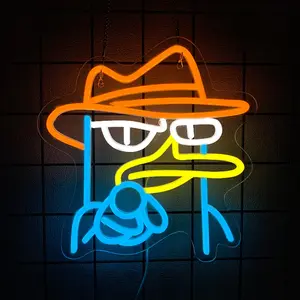 Perry the Platypus- Neon Signs Anime Cartoons Agent Neon Lights for the Wall Decor, Sign for Kids, Neon Lamp for Bedroom Game Room Dorm Decor, Boys and Girls Gifts Party Birthday