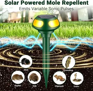 2 Pack Solar Ultrasonic Animal RepellerKeep Snakes & Moles Out of Your Yard