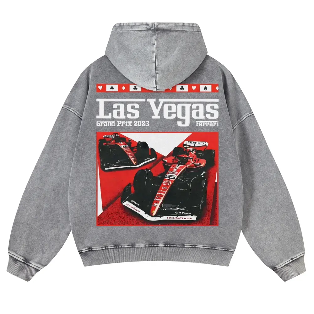 Men's 380g Cotton Hoodie - Autumn-Winter Racing Style, Vintage Washed, Retro Fade Craft, Long-Sleeve Pullover, Soft Fabric, Casual Menswear Sweatshirts, Unisex Fit, Graphic Street Wear, Warm, Durable, Machine Washable, Ideal Men's Gifts, Longsleeves, Hood