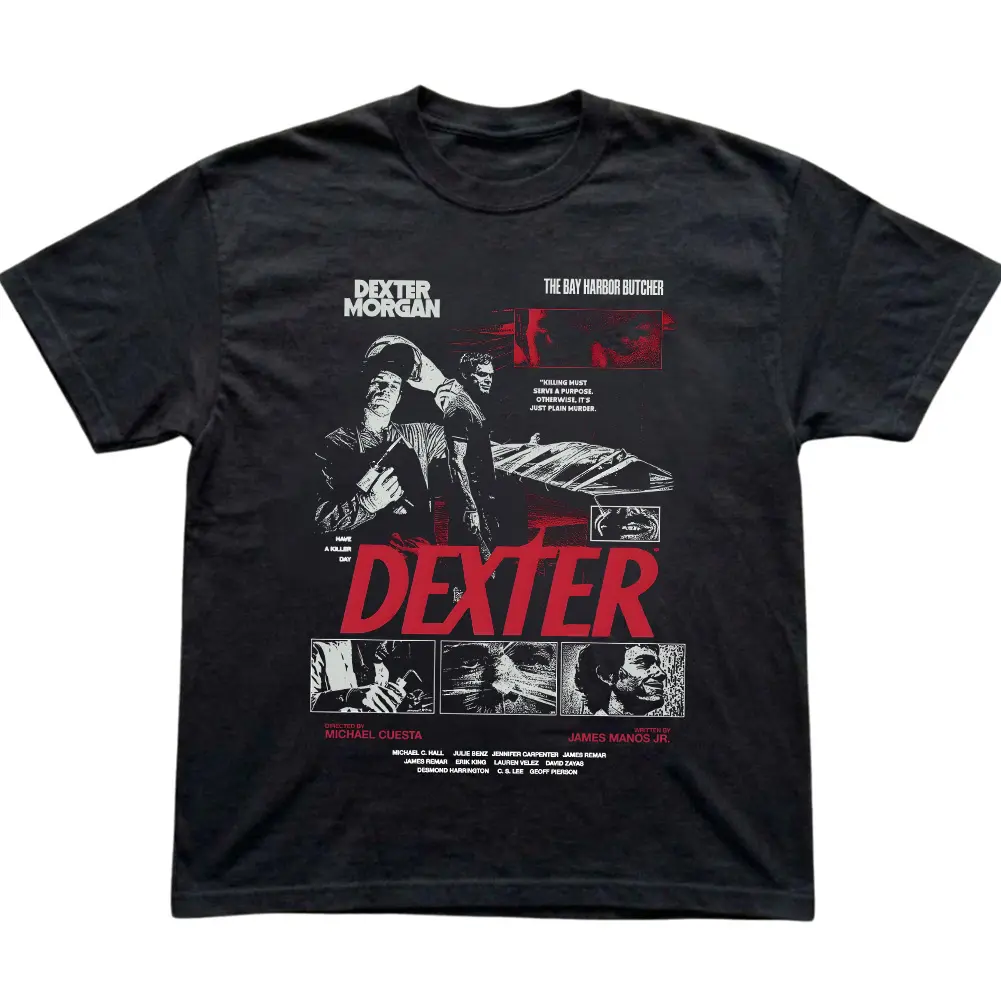 Dexter Morgan The Bay Harbor Butcher Graphic Tee Vintage TV Show Bootleg Oversized T Shirt