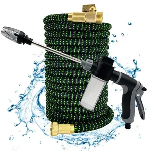 Expandable Garden Hose, Flexible Lightweight Yard Water Hose, Retractable Outdoor Collapsible Hose for Watering and Washing, Durable Garden Hose, Soaker Hose for Garden, Portable Garden Hose