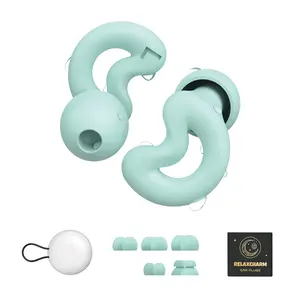 RelaxCharm EarPlugs for Sleeping Noise Cancelling Up to NRR49dB-Ultra Soft, Reusable Silicone Ear Plugs for Sleep Snoring Blocking, Side Sleepers-10 Ear Tips in XS/S/M/L/Double Layer-Pale Mint Green