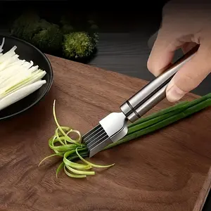 1PC Stainless steel scallion slicer, meat slicer, creative kitchen tool, scallion flower bone cutting blade, scallion bone cutting blade, Durable Vegetable Slicer