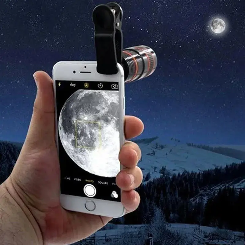 8X HD Telephoto Phone Camera Lens with Focus Adjustment, Universal for Smartphones, Cellphones, Mobile Devices (Sports & Outdoor Camping Hiking Binoculars & Telescopes Accessory), Smartphone