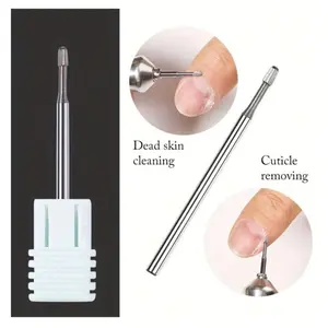 Nail Drill Bit 3/32 inch (about 1.9 cm) Tungsten Carbide Professional Natural Nail Buffer Drill Bit for Nail Cuticle Cleaning Manicure Pedicure Nail File Safe Gel Remover for Home and Salon Use Nail Care Nail Tools