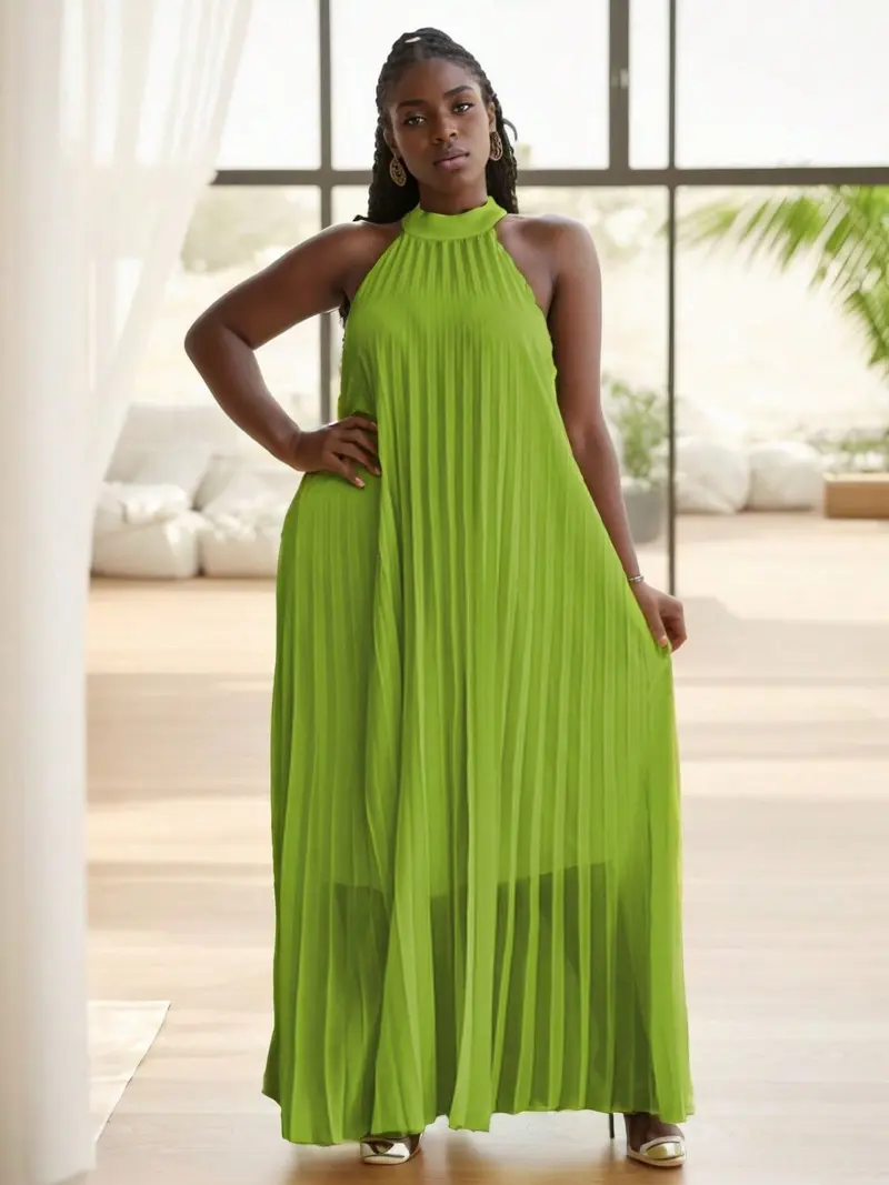 green pleated dress plus size Pontee One Shoulder Pleated Midi Dress - Sage Green
