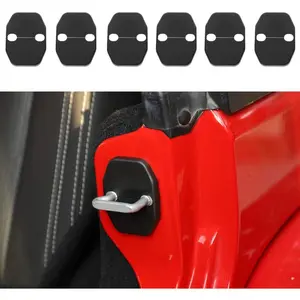 for Jeep JK Door Lock Covers Protection Trim for 2007-2018 Jeep Wrangler JK JKU, Grand Cherokee, Chrysler, Dodge Jcuy/Joureny, Caliber, Grand Voager, 2019 RAM 6PCS
