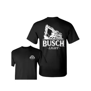 Light T-Shirt, Construction Graphic Tee, Heavy Equipment Operator T-shirt For Men – Funny Construction Workwear T-Shirt For Beer Lovers And Blue Collar Dads Casual Cotton Fabric Menswear Top Fitted Round Neck Loose