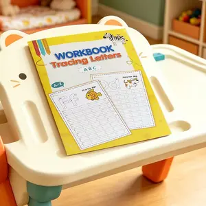 An English alphabet tracing workbook, for learning to write capital and lowercase letters and control the pen, including writing exercises and coloring activities, writing aids, alphabet practice book, suitable for preschool and kindergarten students to l