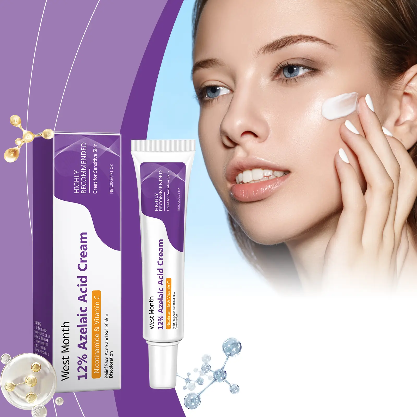 Azelaic Acid Face Cream | Gentle Hydrating Skin Care Moisturizer | Daily Facial Care for Smooth, Healthy-Looking Skin Gentle daily skincare  Helps smooth the look of skin texture  Helps support healthy-looking skin