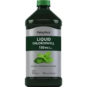 Piping Rock Liquid Chlorophyll 100mg | 16 oz | Mint Flavor | For Women & Men | Vegan, Non-GMO, and Gluten Free Formula