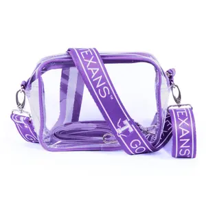 Bridget Clear Purse with Patterned Shoulder Straps - Tarleton State