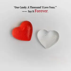 50 Languages "I Love You" Heart-Shaped Isomalt Hard Candy – Elegant Romance Gift