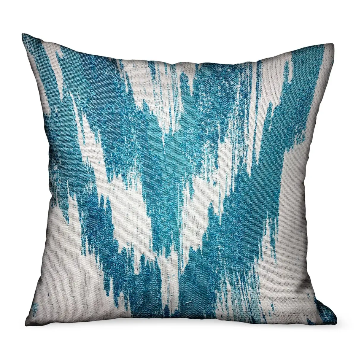 Plutus Brands PBDUO113-1220-DP Double-Sided Luxury Ikat Print Throw Pillow, 12x20 in. Teal Avalanche Blue, Indoor/Outdoor Furniture Decor with Luxury Look