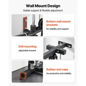 VEVOR LAT Pull Down Machine, 3-in-1 Row Cable Machine, Cable Machines Home Gym with 18-Level Height Adjustment, Wall-Mount Design, Load 500 lbs Lat Tower for Full-Body Workouts, Single-Arm Training