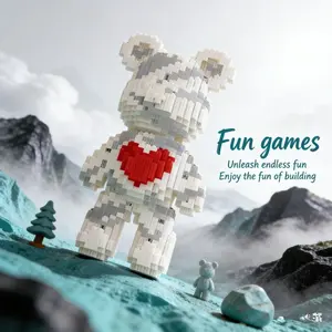 Lucky Heart Bear Ornament, Trendy Toy Decoration Statue, Creative Handmade DIY Figurine, Christmas Halloween Holiday Gift