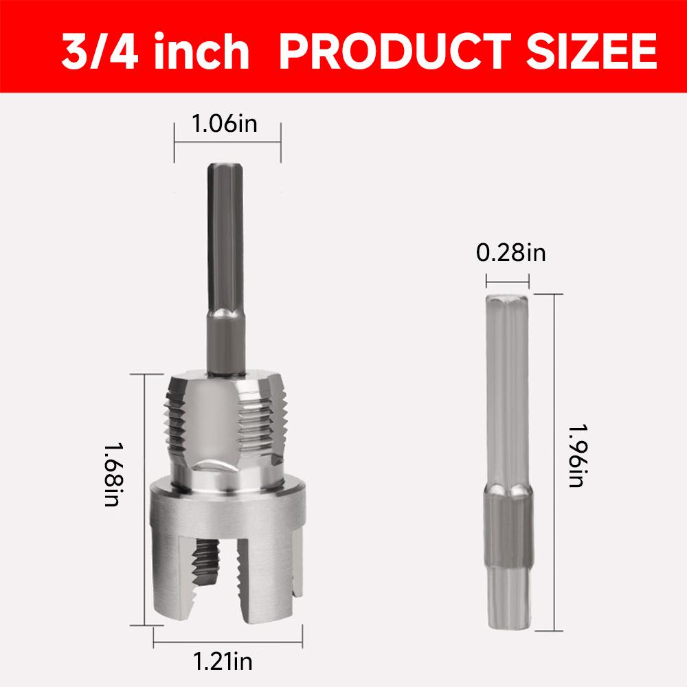 2pcs 1/2 inch 3/4 inch PVC Thread Cutting Tool Inner & Outer Pipe Threading Tools Dual Function Electric Drill Compatible PVC Plastic Pipe Threading Machine Kit for Home Repair Precision Carbon Steel NPT Pipe Tap Set external pipe high speed