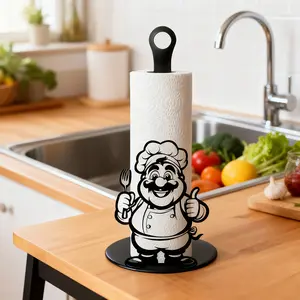 Chef Paper Towel Holder Kitchen Decor, Thumb Up Gesture, No Installation Roll Holder, Tabletop & Bedroom Farmhouse Style Home Decoration